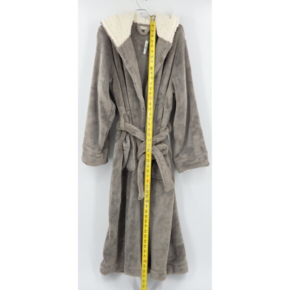 LL Bean Hooded Wicked Plush Long Robe Womens Size Large Sherpa Soft Cozy Bath - Picture 7 of 10